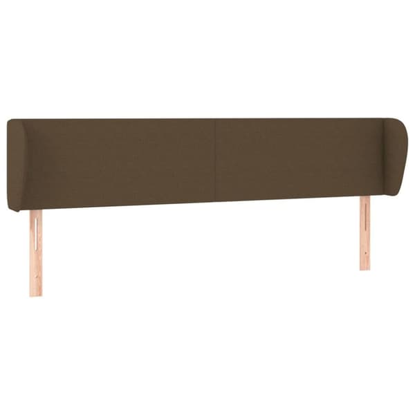 vidaXL sengegavl med kanter 183x23x78/88 cm stof mørkebrun