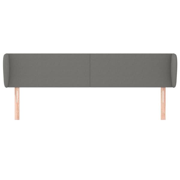 vidaXL sengegavl med kanter 183x23x78/88 cm stof mørkegrå