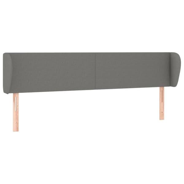 vidaXL sengegavl med kanter 183x23x78/88 cm stof mørkegrå