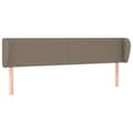Miniatyrbillede 2 af 9: vidaXL sengegavl med kanter 203x23x78/88 cm stof gråbrun