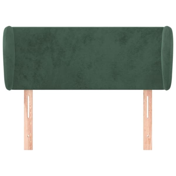vidaXL sengegavl med kanter 93x23x78/88 cm fløjl mørkegrøn
