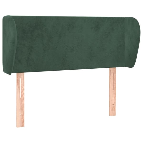 vidaXL sengegavl med kanter 93x23x78/88 cm fløjl mørkegrøn