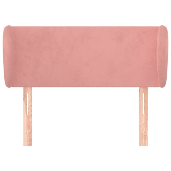 vidaXL sengegavl med kanter 103x23x78/88 cm fløjl lyserød