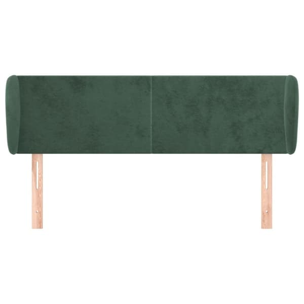 vidaXL sengegavl med kanter 147x23x78/88 cm fløjl mørkegrøn