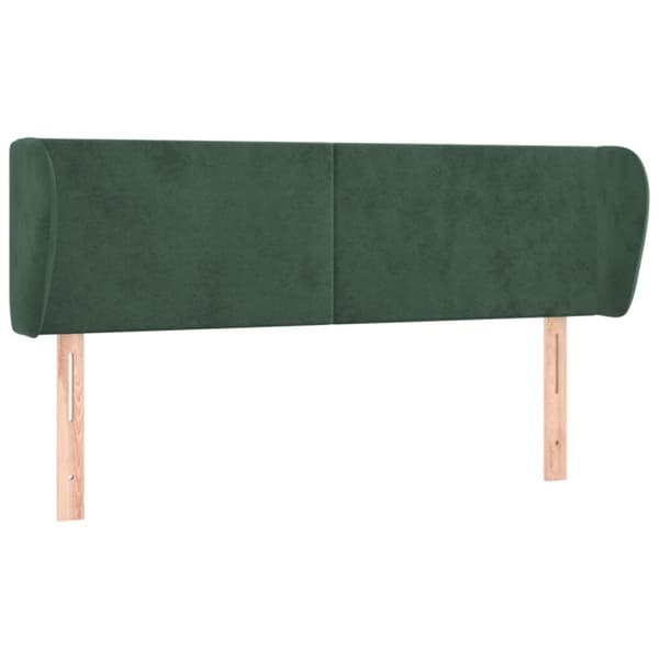 vidaXL sengegavl med kanter 147x23x78/88 cm fløjl mørkegrøn