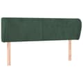 Miniatyrbillede 2 af 9: vidaXL sengegavl med kanter 147x23x78/88 cm fløjl mørkegrøn