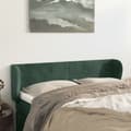 Miniatyrbillede 1 af 9: vidaXL sengegavl med kanter 147x23x78/88 cm fløjl mørkegrøn