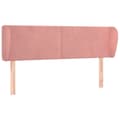 Miniatyrbillede 2 af 9: vidaXL sengegavl med kanter 147x23x78/88 cm fløjl lyserød