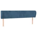 Miniatyrbillede 2 af 9: vidaXL sengegavl med kanter 163x23x78/88 cm fløjl mørkeblå