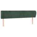 Miniatyrbillede 2 af 9: vidaXL sengegavl med kanter 163x23x78/88 cm fløjl mørkegrøn