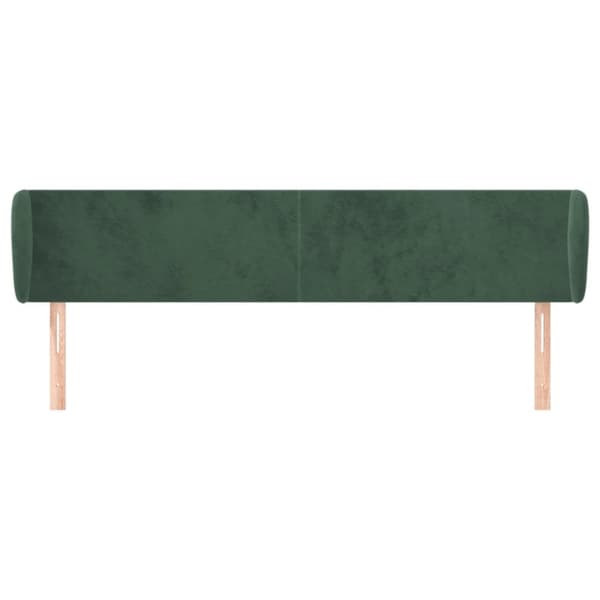 vidaXL sengegavl med kanter 183x23x78/88 cm fløjl mørkegrøn