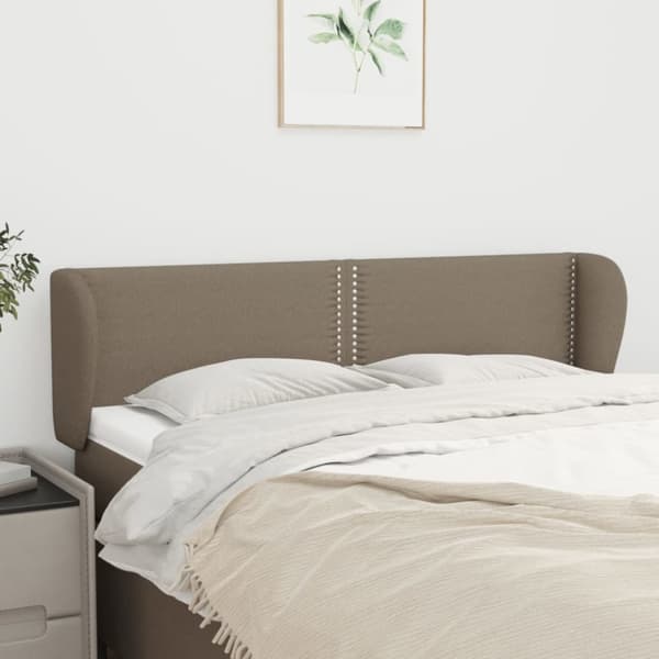 vidaXL sengegavl med kanter 147x23x78/88 cm stof gråbrun
