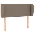 Miniatyrbillede 1 af 9: vidaXL sengegavl med kanter 103x23x78/88 cm stof gråbrun