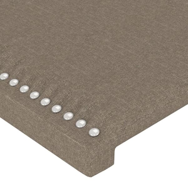 vidaXL sengegavl med kanter 203x23x78/88 cm stof gråbrun