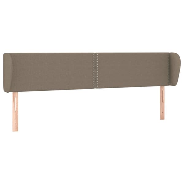 vidaXL sengegavl med kanter 203x23x78/88 cm stof gråbrun