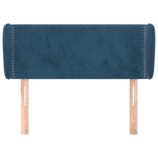 vidaXL sengegavl med kanter 93x23x78/88 cm fløjl mørkeblå