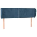 Miniatyrbillede 2 af 9: vidaXL sengegavl med kanter 147x23x78/88 cm fløjl mørkeblå