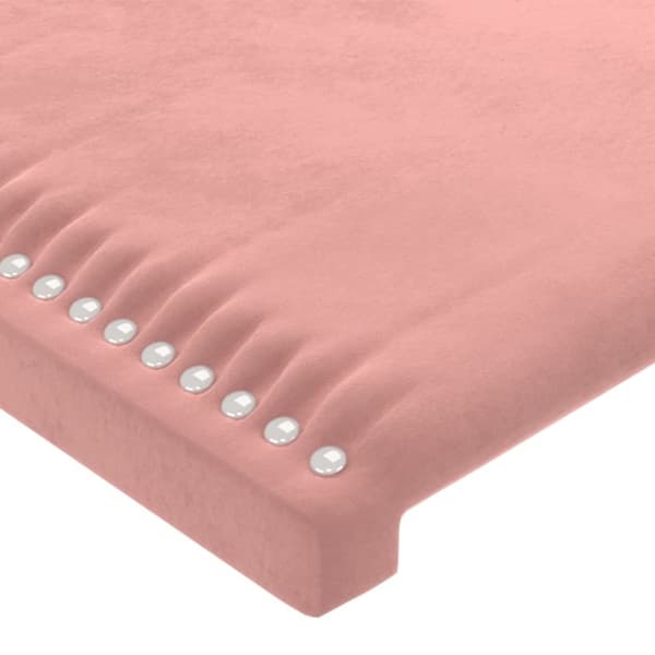 vidaXL sengegavl med kanter 147x23x78/88 cm fløjl lyserød