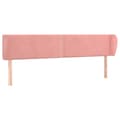 Miniatyrbillede 2 af 9: vidaXL sengegavl med kanter 163x23x78/88 cm fløjl lyserød