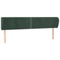 Miniatyrbillede 2 af 9: vidaXL sengegavl med kanter 163x23x78/88 cm fløjl mørkegrøn