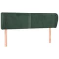 Miniatyrbillede 2 af 9: vidaXL sengegavl med kanter 147x23x78/88 cm fløjl mørkegrøn