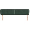Miniatyrbillede 3 af 9: vidaXL sengegavl med kanter 203x23x78/88 cm fløjl mørkegrøn
