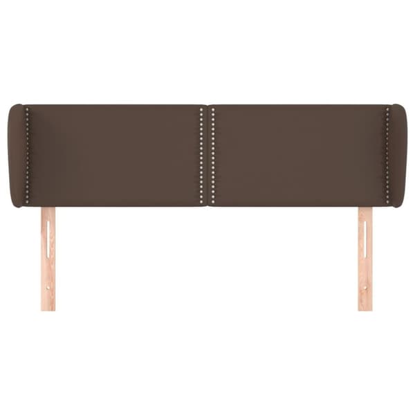 vidaXL sengegavl med kanter 147x23x78/88 cm kunstlæder brun