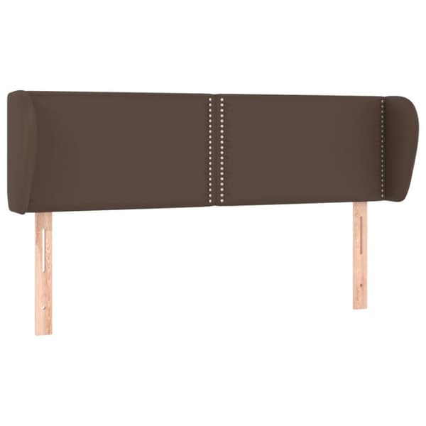 vidaXL sengegavl med kanter 147x23x78/88 cm kunstlæder brun