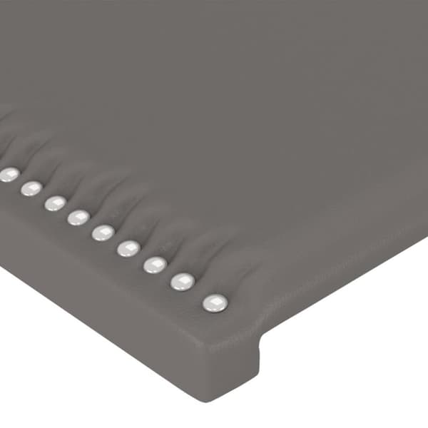 vidaXL sengegavl med kanter 203x23x78/88 cm kunstlæder grå