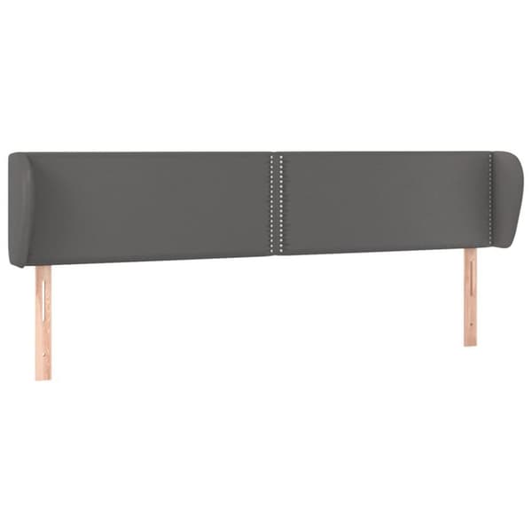 vidaXL sengegavl med kanter 203x23x78/88 cm kunstlæder grå