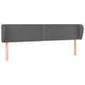 Miniatyrbillede 1 af 9: vidaXL sengegavl med kanter 203x23x78/88 cm kunstlæder grå