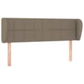 Miniatyrbillede 2 af 9: vidaXL sengegavl med kanter 147x23x78/88 cm stof gråbrun