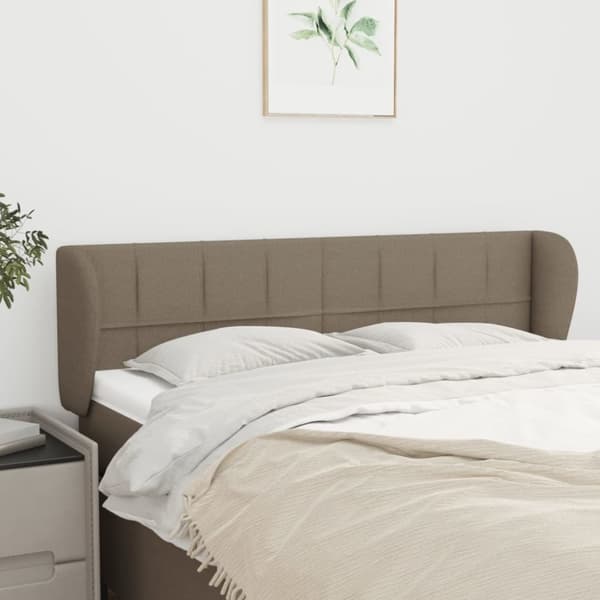 vidaXL sengegavl med kanter 147x23x78/88 cm stof gråbrun