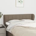 Miniatyrbillede 1 af 9: vidaXL sengegavl med kanter 147x23x78/88 cm stof gråbrun