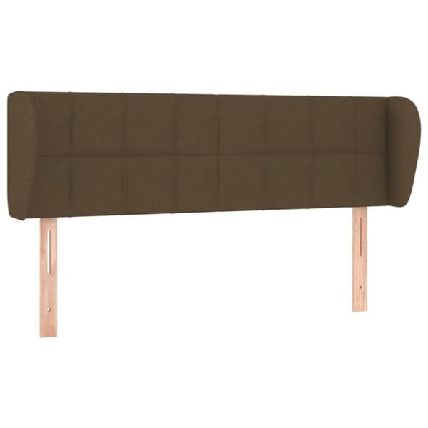 vidaXL sengegavl med kanter 147x23x78/88 cm stof mørkebrun