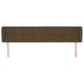 Miniatyrbillede 3 af 9: vidaXL sengegavl med kanter 163x23x78/88 cm stof mørkebrun