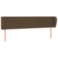 Miniatyrbillede 2 af 9: vidaXL sengegavl med kanter 163x23x78/88 cm stof mørkebrun