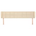 Miniatyrbillede 3 af 9: vidaXL sengegavl med kanter 203x23x78/88 cm stof cremefarvet