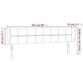 Miniatyrbillede 9 af 9: vidaXL sengegavl med kanter 203x23x78/88 cm stof cremefarvet