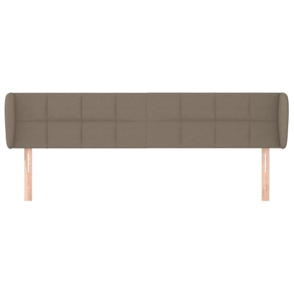 vidaXL sengegavl med kanter 203x23x78/88 cm stof gråbrun