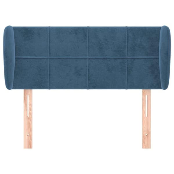 vidaXL sengegavl med kanter 83x23x78/88 cm fløjl mørkeblå