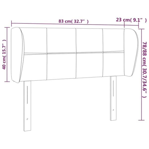 vidaXL sengegavl med kanter 83x23x78/88 cm fløjl mørkegrøn