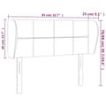 Miniatyrbillede 9 af 9: vidaXL sengegavl med kanter 83x23x78/88 cm fløjl mørkegrøn