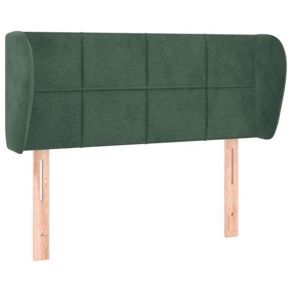 vidaXL sengegavl med kanter 83x23x78/88 cm fløjl mørkegrøn