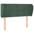 Miniatyrbillede 2 af 9: vidaXL sengegavl med kanter 83x23x78/88 cm fløjl mørkegrøn