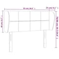 Miniatyrbillede 9 af 9: vidaXL sengegavl med kanter 93x23x78/88 cm fløjl lyserød