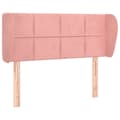 Miniatyrbillede 2 af 9: vidaXL sengegavl med kanter 93x23x78/88 cm fløjl lyserød