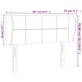 Miniatyrbillede 9 af 9: vidaXL sengegavl med kanter 103x23x78/88 cm fløjl mørkegrøn