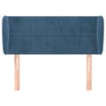 Miniatyrbillede 3 af 9: vidaXL sengegavl med kanter 103x23x78/88 cm fløjl mørkeblå