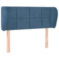 Miniatyrbillede 2 af 9: vidaXL sengegavl med kanter 103x23x78/88 cm fløjl mørkeblå